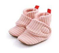 Stivali Neonato Invernali Caldi con Strisce per Bimbi Piccoli Primi Passi Comodi e Morbidi Scarpe per Neonati con Suola Flessibile (Red, 12-18 Months)