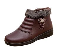 Stivali Neve Donna Waterproof Stivali Bianchi Moda Pelle Antiscivolo per Laterale E Lacci Motivo Stampato a Giardino Impermeabili Western Generisch Stivaletti da da Neve Donna Platform