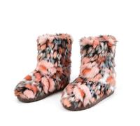 Stivali Neve Pelliccia Sintetica Morbida Scarpe Invernali Soffici e Pelose | Moda Scamosciato Stivaletti Bassi da Donna Foderati - Caldi, Al Polpaccio, Comodi per l'Esterno con Suola Piatta