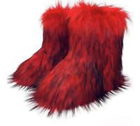 Stivali Neve Pelliccia Sintetica Morbida Scarpe Invernali Soffici e Pelose | Moda Scamosciato Stivaletti Bassi da Donna Foderati - Caldi, Al Polpaccio, Comodi per l'Esterno con Suola Piatta