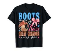 Stivali o fiocchi Great Grandma Loves You Gender Reveal Party Maglietta