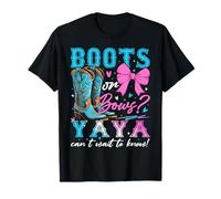 Stivali o fiocchi Yaya Loves You Gender Reveal Party Maglietta