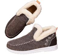 Stivali ortopedici in pile, da donna, invernali, caldi, foderati in peluche, antiscivolo, per attività all'aria aperta, casual, Marrone, 41 EU