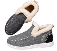 Stivali ortopedici in pile, da donna, invernali, caldi, foderati in peluche, antiscivolo, per attività all'aria aperta, casual, grigio, 42.5 EU