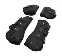 Stivali per la Gamba Posteriore Anteriore del Cavallo Assorbimento degli Urti Durevole per Saltare Equitazione Protezione in Neoprene PU Traspirante da 2 Pezzi (Grande)