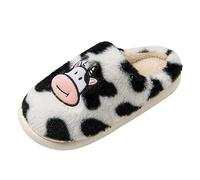 Stivali Per Le Donne Moda Sexy Pantofole di cotone della mucca del fumetto carino interno e caldo scarpe di peluche in magazzino Grandi Stivali Per le Donne Ginocchio, bianco, 36 EU
