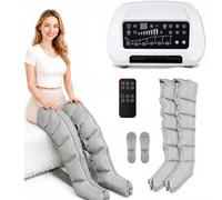 Stivali per pressoterapia, professionali, con 6 camere, per casa, corpo | Macchina a compressione pneumatica, sistema di drenaggio linfatico per piedi, braccia e addome, pressione regolabile da 0 a