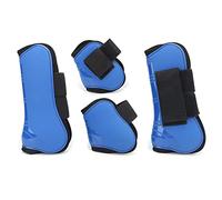 Stivali per tendini equini, set da 4, protezione per le gambe in PU con assorbimento degli urti e cinturini regolabili, ideali per salto e monta, stivali di supporto per zampe (Un set di quattro