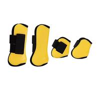 Stivali per tendini equini, set da 4, protezioni per le zampe in PU con assorbimento degli urti e cinturini regolabili, adatti a salto e monta, stivali di supporto per zampe (Un set di quattro di