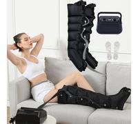 Stivali per terapia a compressione ad aria per drenaggio linfatico, massaggiatore pressoterapia a 6 camere, per gambe, braccia e vita, per migliorare la circolazione e alleviare il dolore
