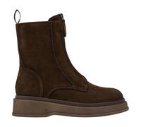 Stivali piatti in pelle scamosciata con zip Marrone 39