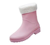 Stivali Pioggia Imbottiti Donna Colorati Impermeabile, Stivaletti Pioggia Donna Imbottiti Con Pelo Giardinaggio Scarpe Media Altezza Tinta Unita Stivali Impermeabili Donna Comodi Rain Boots da Lavoro