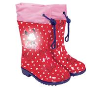 Stivali Pioggia Minnie Rossi per Bambine - Stivaletti Impermeabili Bambina con Minni Mouse e Suola Antiscivolo - Scarponcini Disney con Chiusura a Coulisse Rosa (Rossi a Pois, 28/29 EU)