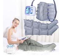 Stivali pressoterapia massaggiante per gambe efficaci per alleviare le gambe, 4 cuscini d'aria, durata e pressione regolabili facilmente (4 camerette, 2 leg+1 vita)