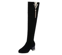 Stivali Scarpe da Donna Invernali da Cavaliere con Tubo Lungo sopra Il Ginocchio (40 EU,Nero)