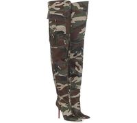 Stivali sopra Il Ginocchio con Tacco A Spillo da Donna, Stile Mimetico, alla Moda, con Punta A Punta, Tacco Alto, Stivali Alti Fino alla Coscia, Comodi Stivali Alti in Tessuto, Camouflage, 9 UK