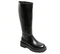 Stivali sopra il ginocchio in pelle liscia stile moderno con suola scanalata e chiusura con cerniera È tutta una questione di comfort e stile, è tutta una questione di stile, è design, è semelle, è si