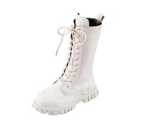 Stivali stringati per bambini, resistenti alle intemperie, morbidi, comodi, per bambini, con calda imbottitura, alla moda, per autunno e inverno, in similpelle, per il tempo libero, da principessa