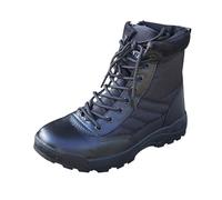 Stivali tattici da combattimento da uomo, leggeri, militari, con cerniera laterale, stivaletti con lacci e suola antiscivolo, stivali da pattuglia resistenti e traspiranti, scarpe da trekking nel
