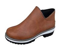 Stivali Texani Donna Moda Stivaletti Invernali Cult Casual Stivaletti con Suola Antiscivolo Scarpe Estive con Zeppa Stivali Estivi Texani Donna Pelle Vera
