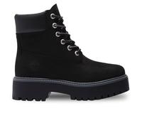 Timberland - Stone Street - Scarponcini rialzati neri in nabuk da 6"-Nero 39.5