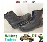STIVALI UOMO anfibi PELLE MILITARI MADE IN ITALY nero 39 A 45