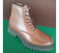 STIVALI UOMO anfibi PELLE MILITARI marrone cuoio 40 41 42 43 46 VV