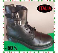 STIVALI UOMO pelle chelsea anfibi militari nero classico 39 a 44