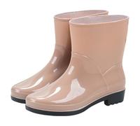 Stivali Wellington da donna a metà polpaccio con tacco basso Wellington antiscivolo più facili da indossare e togliere, stivali di gomma leggeri, comodi e versatili, facili da pulire per una