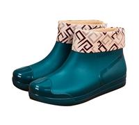 Stivali Wellington da donna, comodi, alla caviglia, casual, per la pioggia | Calzature da donna con dettaglio in rilievo alla caviglia corta comoda casual all'aperto festival camminare alla moda