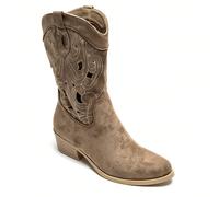 Stivali western con tacco basso e motivi traforati - stile cowgirl Adotta il western cowgirl chic avec bottes rivisitato au goût du jour. La tua tige mi-haute ornée de découpes ajourées apporta un toc
