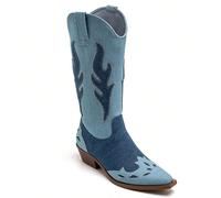 Stivali western da donna con tacco in cammello - Stile cowboy chic con strass Adotta l'allure emblematica del Far West con un paio di bottes western pour femme en suédine camel. Son design cowboy rivi