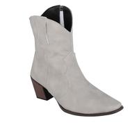 Stivali western, da donna, da cowboy, da motociclista, da cowboy, da donna, con tacco a blocco, classico, punta a punta, tacco grosso, alto al polpaccio, traspiranti, bianco, 37 EU