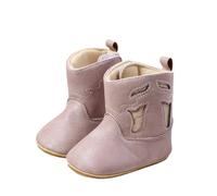 Stivali western in pelle cowboy bootie suola morbida antiscivolo scarpe presepe per neonato neonato neonato ragazze ragazzi neonati a spirale stivali invernali, Colore: rosa., 23 EU