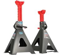 STIX 2 Cavalletti di Supporto 12T con Perno di Sicurezza | Altezza regolabile su 13 livelli da 480 a 750 mm, ideale per officina e camion, stabili supporti per autocarro
