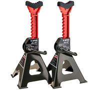 Stix Automotive Equipment - Cavalletti di supporto 3T, 3000 kg, JS-3T, con protezione in gomma (2 pezzi da 3 tonnellate con gomma)