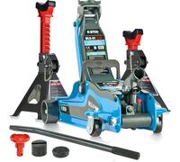 STIX Automotive Equipment Cric 2,5T 85-365 mm con 2 cavalletti di supporto - regolazione in altezza 85-365mm - Capacità massima di carico 2500KG