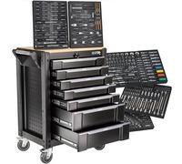 STIX Carrello Portautensili UltimatePro C7 con 267 Pezzi Cr-V, Piano Legno
