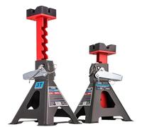 Cavalletti di sostegno 3T con perno di sicurezza - 2 supporti per cric - altezza regolabile 275 - 430 mm - con cuscinetto in gomma e doppio blocco per auto e auto