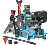 STIX Cric da manovra 2,5T con cavalletti di supporto 3T - Set di cric idraulico e supporti da officina per auto e SUV, regolabile in altezza, costruzione stabile per lavori sicuri