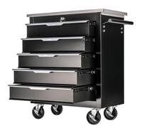 Stix GarageGo P5 - Carrello portautensili con 5 cassetti, piastra in acciaio inox, con ruote, con serratura, per garage e fai da te