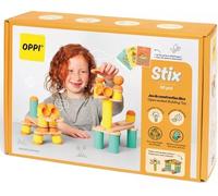 OPPI - Stix - Gioco educativo in legno e silicone - con libretto di istruzioni - 60 pezzi - 50 carte da scaricare - 2-12 anni