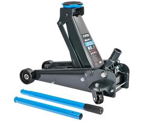 Stix HELN-05 Cric idraulico 3T - Esecuzione robusta, altezza di sollevamento 130-480 mm, leva divisibile 94 cm, ruote in metallo, sollevatore solido per garage e officina