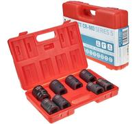 STIX Set Bussole a Impatto 1" Cr-Mo 24-38 mm, 8 Pezzi | Inserti protettivi, per avvitatori a impulsi, qualità professionale da officina