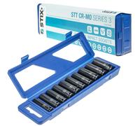 STIX Set di 10 chiavi a bussola 1/2" CR-MO con inserto protettivo per avvitatore