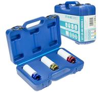 STIX Set di 3 chiavi a bussola CR-MO da 1/2 pollici per cerchioni in alluminio - Avvitatore a percussione dadi con protezione in plastica, dadi da 17, 19, 21 mm per montaggio ruote