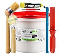 Stix Set di montaggio per pneumatici, 7 pezzi, 5 kg, pasta di montaggio, pennello, rullo, gesso, raschietto, utensili per valvole per il servizio di pneumatici e la cura dei cerchioni