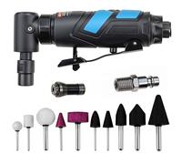 Stix Automotive Equipment smerigliatrice pneumatica - Macinatore angolare - set di 10 punte per levigare - Utensile ad aria compressa per la levigatura - lucidatura - incisione - sbavatura - 20000rpm