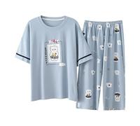 STJDM Camicia Da Notte, Pigiama Taglie Forti Da Donna Corto Morbido Estivo Da Casa
