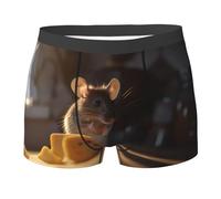 STJUGJ Boxer da uomo, stampa topi L, elastico, Nero , M